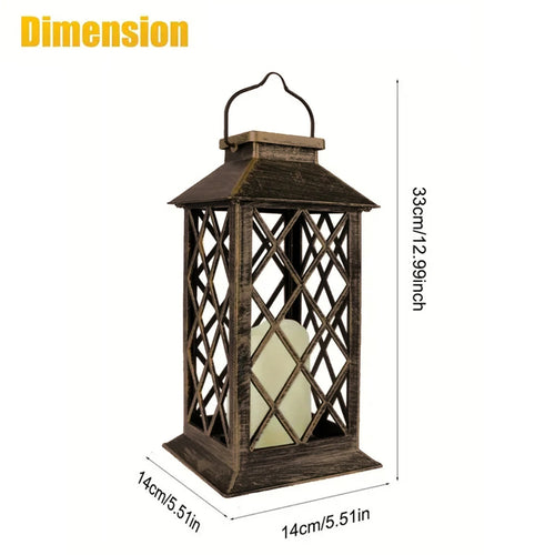 1PC Solar Lantern Outdoor, Decorative Candle Lamp with Auto On/Off, Waterproof Solar Powered for Garden/Patio/Yard Decor