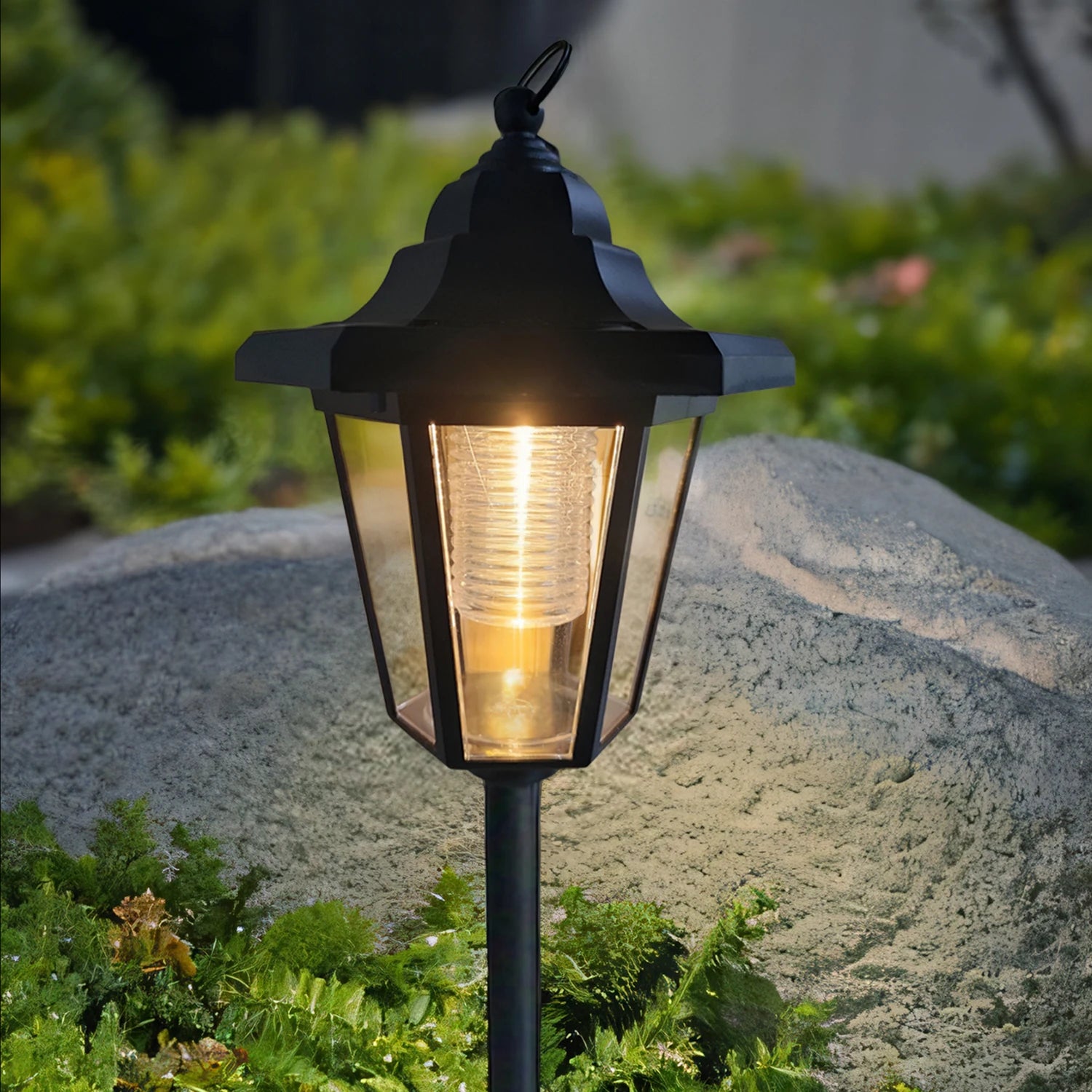 1PC Solar Lantern Outdoor, Decorative Candle Lamp with Auto On/Off, Waterproof Solar Powered for Garden/Patio/Yard Decor