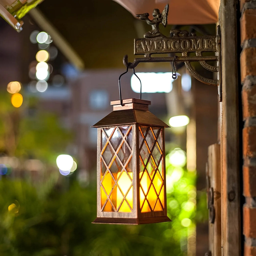 1PC Solar Lantern Outdoor, Decorative Candle Lamp with Auto On/Off, Waterproof Solar Powered for Garden/Patio/Yard Decor