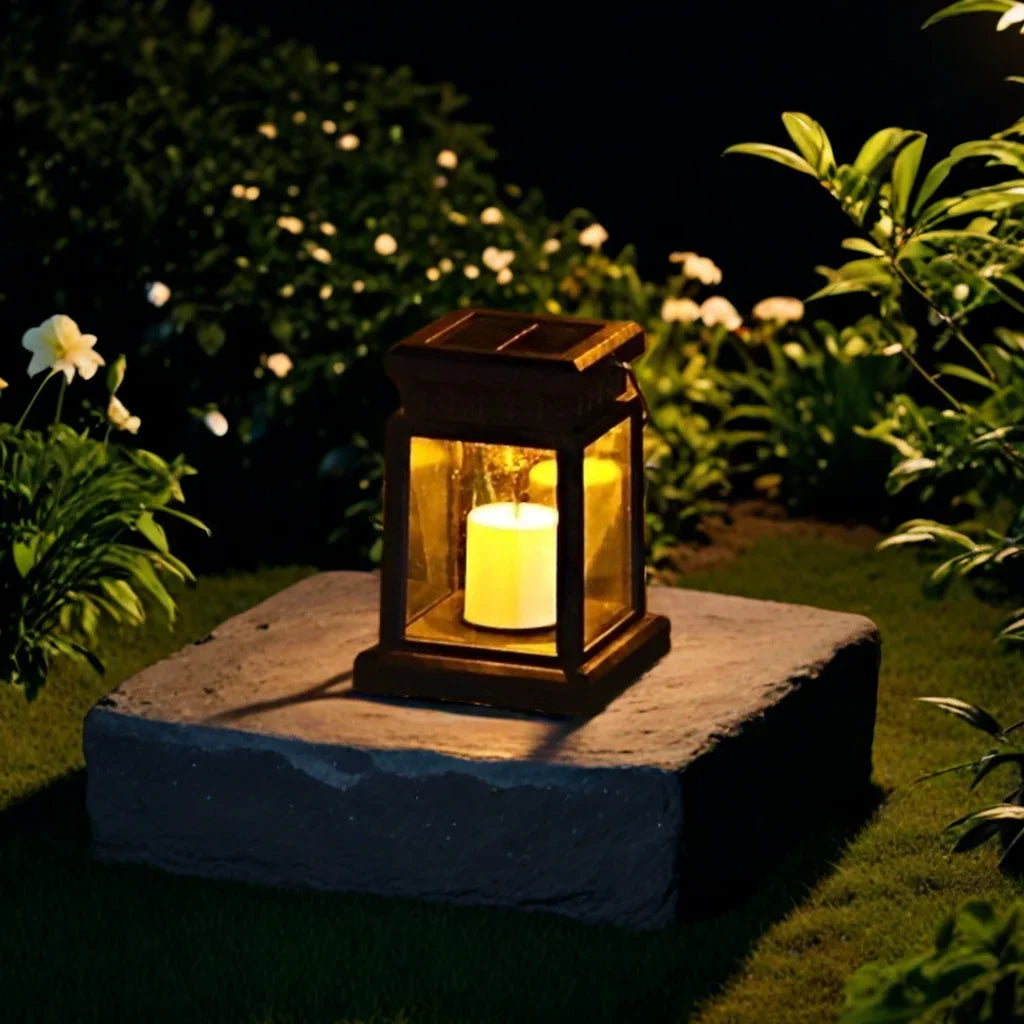 1PC Solar Lantern Outdoor, Decorative Candle Lamp with Auto On/Off, Waterproof Solar Powered for Garden/Patio/Yard Decor