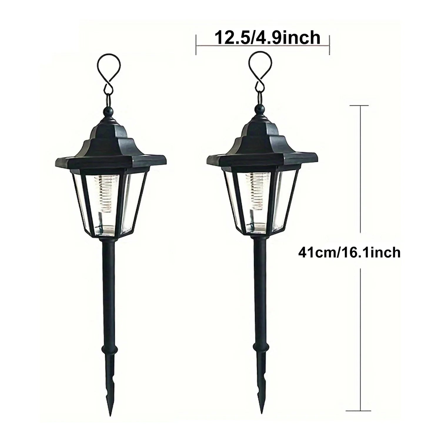 1PC Solar Lantern Outdoor, Decorative Candle Lamp with Auto On/Off, Waterproof Solar Powered for Garden/Patio/Yard Decor
